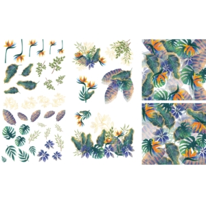 Belles and Whistles Tropical Leaves Transzfer