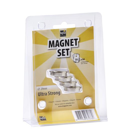 Mágnes szett - Ultra erős  ezüst 29mm