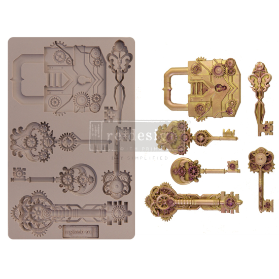 Redesign Decor Moulds® - Mechanical Lock & Keys - 1 pc, 5"x8", 8mm thickness